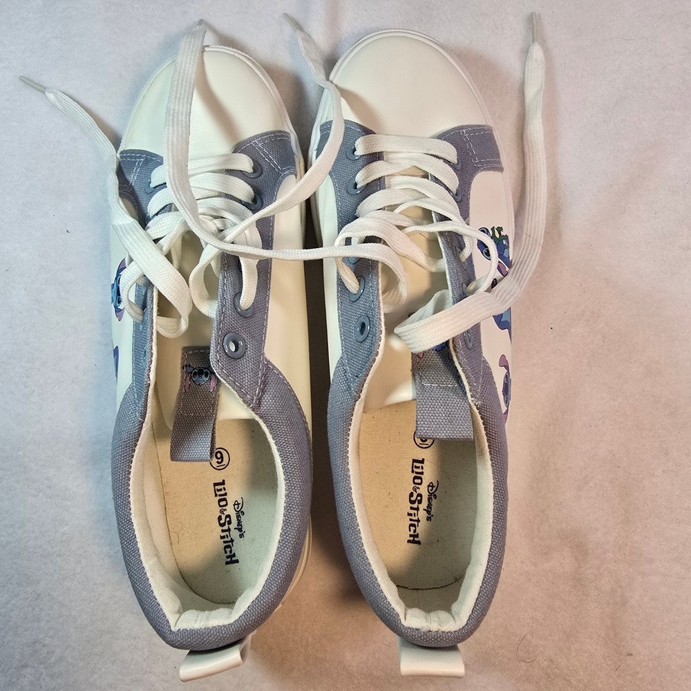 Y2K Disney Ground Up Lilo Stitch White Canvas Sneakers Kawaii Streetwear Women 9 - Picture 7 of 12